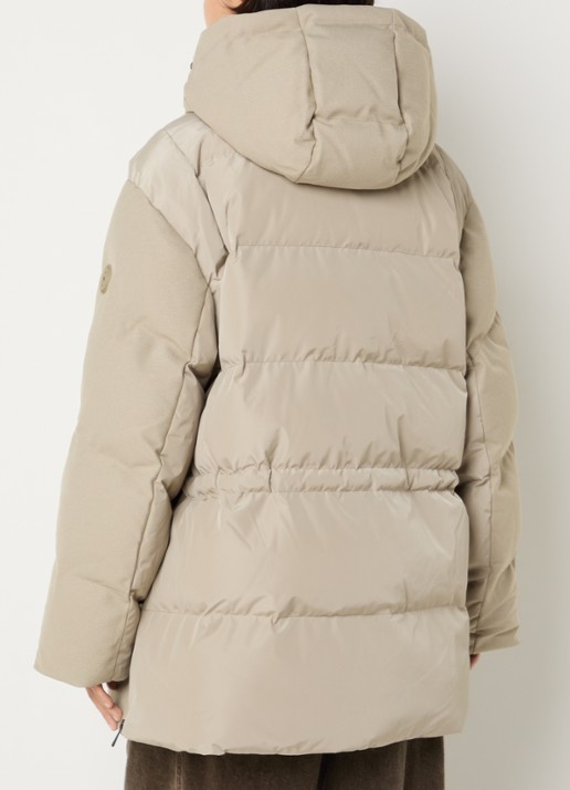 Airforce Ada puffer jas met capuchon en trekkoord - achterkant 2 creme