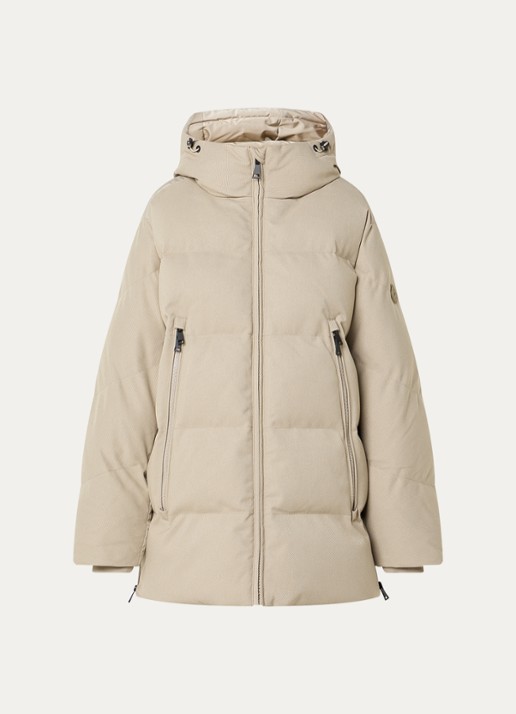 Airforce Ada puffer jas met capuchon en trekkoord - voorkant 3 creme