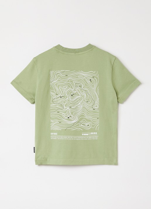 Airforce Altitude T-shirt met logo- en backprint - voorkant 2 lichtgroen