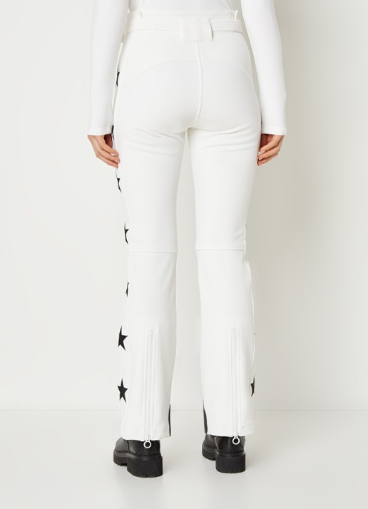 Airforce Aspen Star high waist flared fit skibroek met ceintuur - achterkant wit