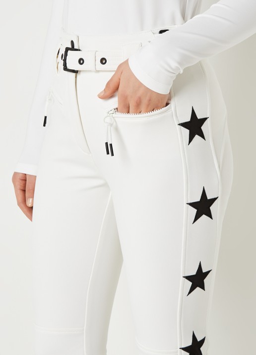 Airforce Aspen Star high waist flared fit skibroek met ceintuur - detail 7 wit