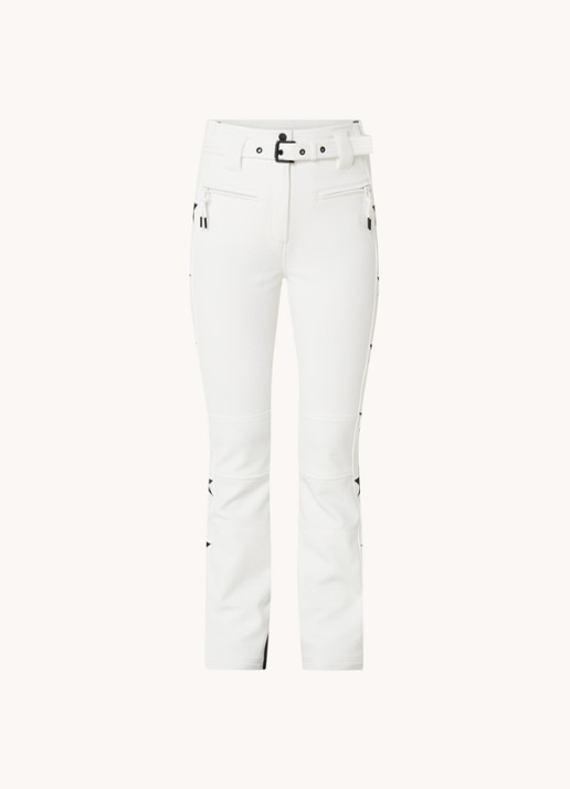 Airforce Aspen Star high waist flared fit skibroek met ceintuur - voorkant 2 wit
