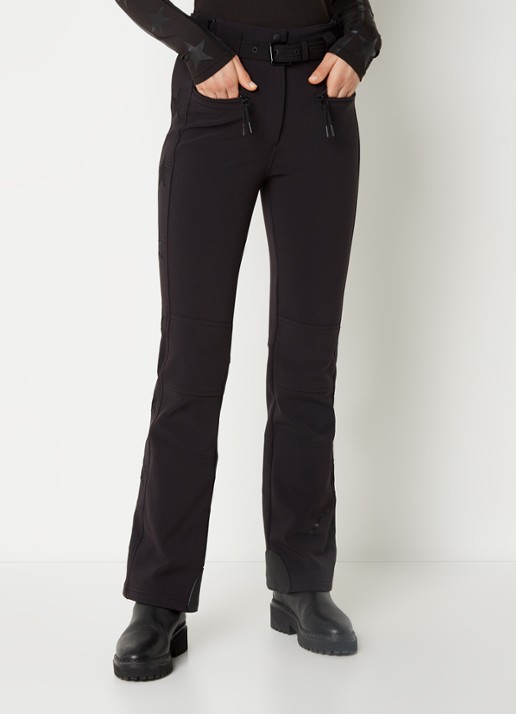 Airforce Aspen Star high waist flared fit skibroek met ceintuur - detail zwart