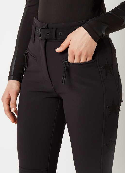 Airforce Aspen Star high waist flared fit skibroek met ceintuur - detail 4 zwart