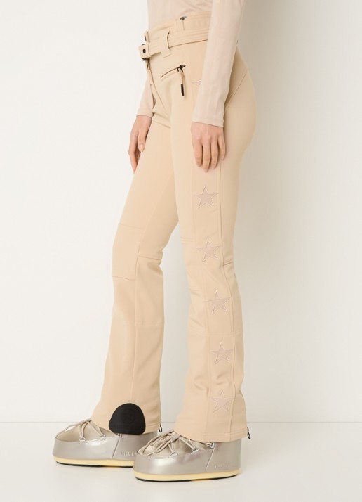 Airforce Aspen Star high waist flared fit skibroek met ceintuur - detail 2 creme