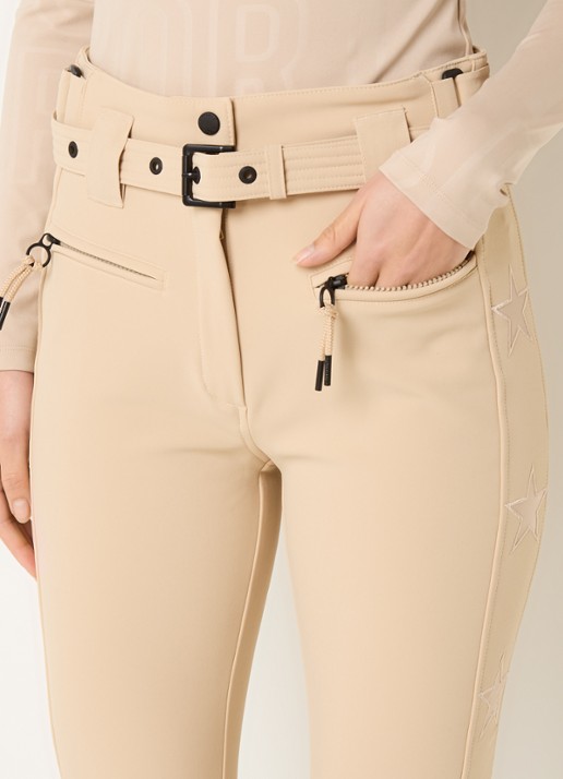 Airforce Aspen Star high waist flared fit skibroek met ceintuur - detail 3 creme