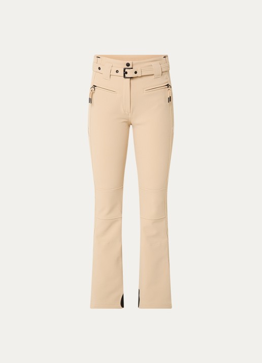 Airforce Aspen Star high waist flared fit skibroek met ceintuur - voorkant 6 creme