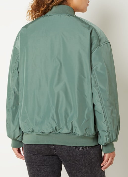 Airforce Bobby bomberjack met logo - achterkant 3 legergroen