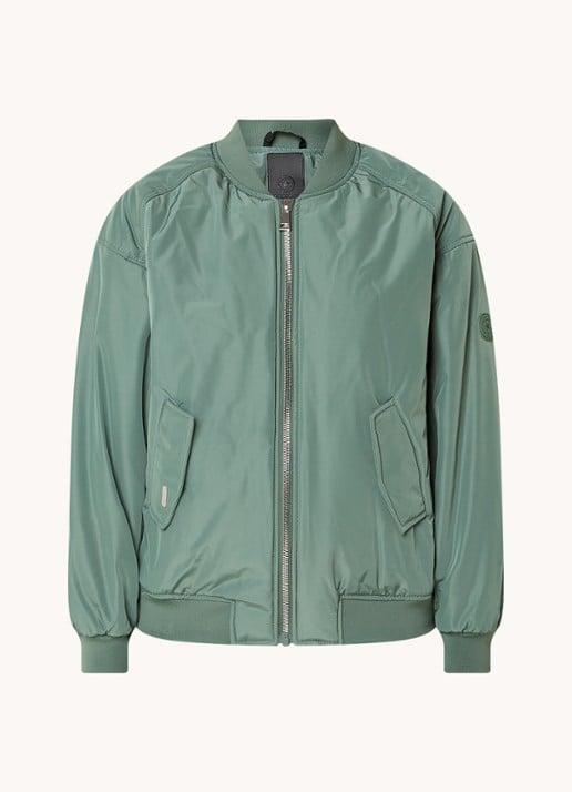 Airforce Bobby bomberjack met logo - voorkant legergroen