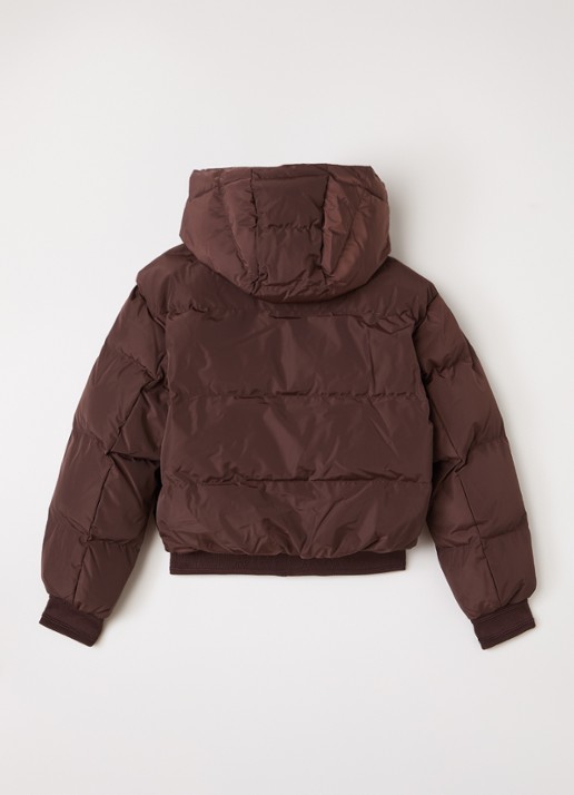 Airforce Bree puffer jack met logo met afneembare capuchon - achterkant 3 bordeauxrood