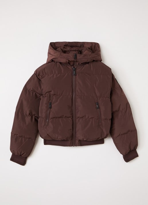 Airforce Bree puffer jack met logo met afneembare capuchon