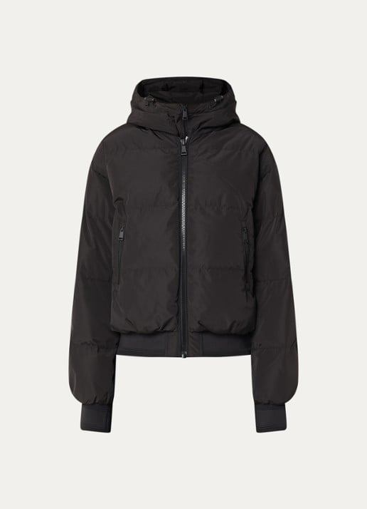 Airforce Bree pufferjack met ritszakken en afneembare capuchon - voorkant 3 zwart