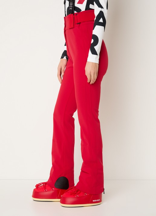 Airforce Christie high waist flared fit skibroek met afneembare bretels - detail 2 donkerrood