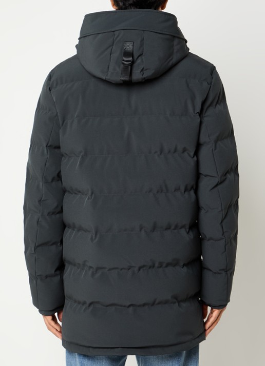 Airforce Chuck gewatteerde parka met capuchon en ritszakken - achterkant 4 antraciet