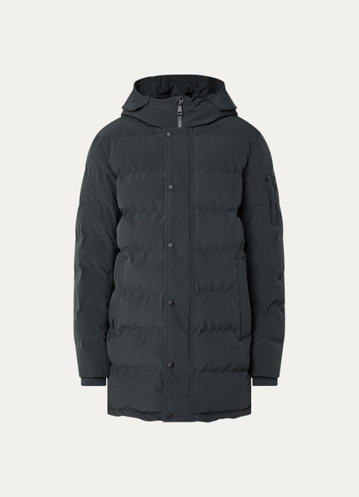Airforce Chuck gewatteerde parka met capuchon en ritszakken - voorkant 2 antraciet