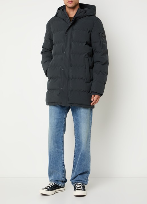 Airforce Chuck gewatteerde parka met capuchon en ritszakken - voorkant 3 antraciet