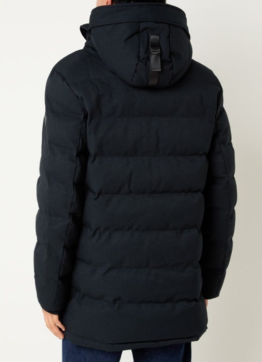 Airforce Chuck gewatteerde parka met capuchon en ritszakken - achterkant 2 donkerblauw