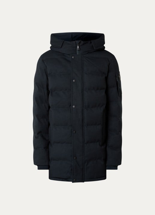 Airforce Chuck gewatteerde parka met capuchon en ritszakken - voorkant 3 donkerblauw
