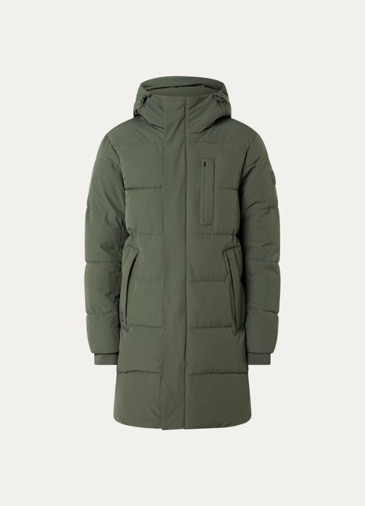 Airforce Colt gewatteerde parka met capuchon en ritszakken - voorkant 2 donkergroen