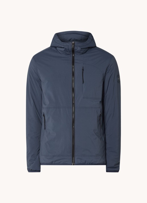 Airforce Daniel gewatteerd jack met logo - voorkant staalblauw