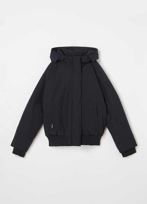 Airforce Gewatteerd bomberjack met capuchon - voorkant blauw