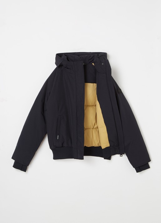 Airforce Gewatteerd bomberjack met capuchon - voorkant 2 blauw