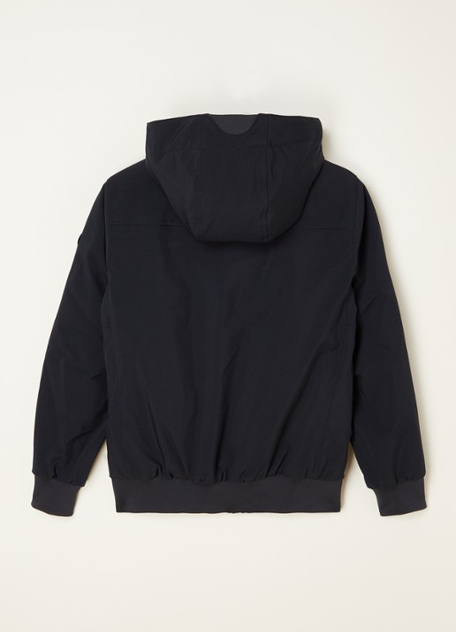 Airforce Gewatteerd bomberjack van softshell met capuchon - achterkant 3 diepzwart