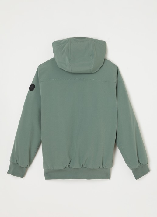 Airforce Gewatteerd bomberjack van softshell met capuchon - achterkant lindegroen