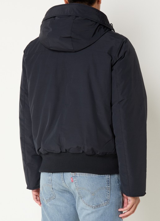 Airforce Gewatteerd jack met capuchon en ritszakken - achterkant 4 donkerblauw
