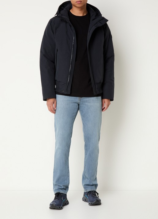 Airforce Gewatteerd jack met capuchon en ritszakken - voorkant 2 donkerblauw