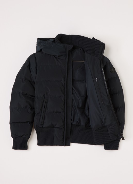 Airforce Gewatteerde bomberjack met capuchon - voorkant 2 donkerblauw