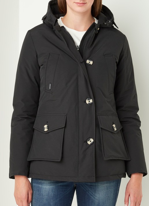 Airforce Gewatteerde jas met capuchon - detail 4 zwart