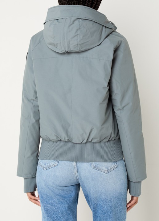 Airforce Gewatteerde jas met ritszakken en capuchon - achterkant blauw