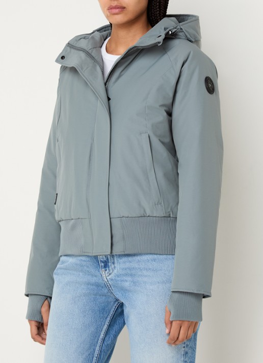 Airforce Gewatteerde jas met ritszakken en capuchon - detail 4 blauw