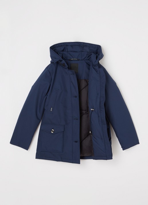 Airforce Gewatteerde parka met capuchon - voorkant 3 blauw