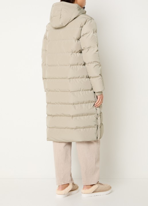 Airforce Grace longline puffer jas met afneembare capuchon - achterkant 3 taupe