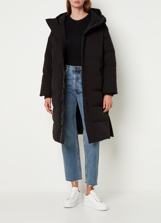 Airforce Janet gewatteerde parka van  polyester - voorkant 3 zwart