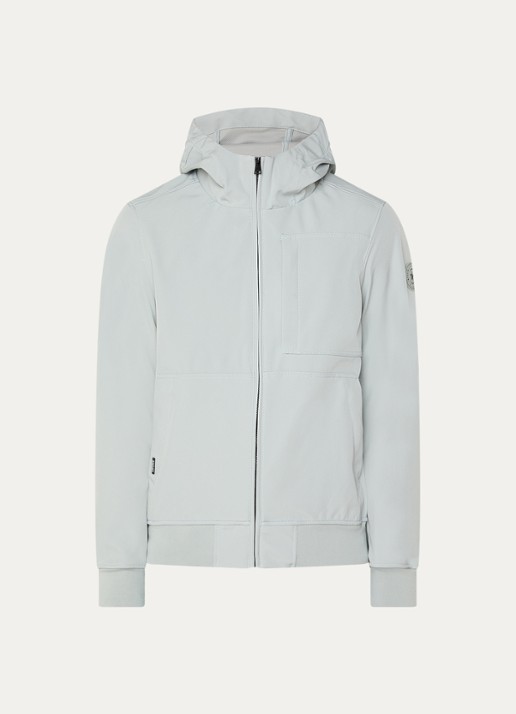 Airforce Javi softshell jack met capuchon en ritszakken - voorkant 2 lichtgrijs