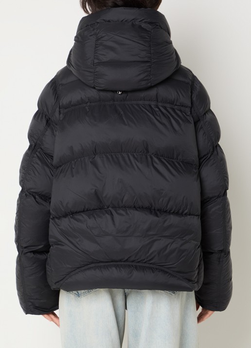 Airforce Kaia puffer jack met capuchon en logo - achterkant 4 zwart