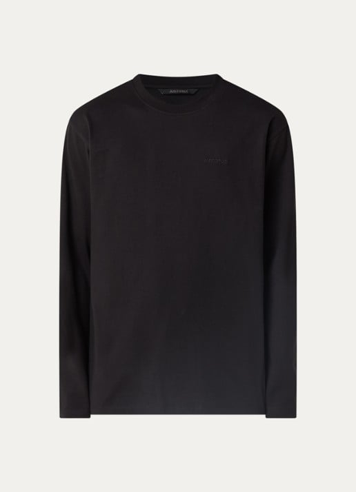 Airforce Longsleeve met logo - voorkant zwart