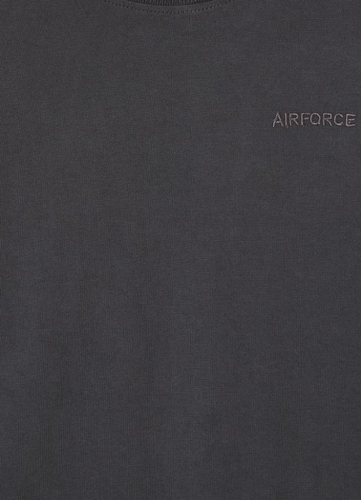Airforce Longsleeve met logo - detail antraciet