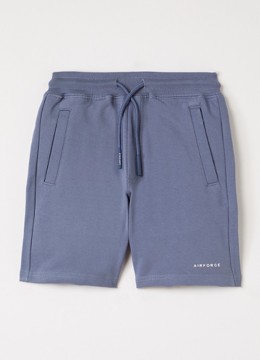 Airforce Loose fit korte joggingbroek - voorkant 5 staalblauw