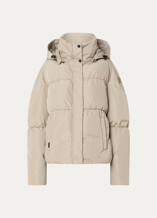 Airforce Maya puffer jack met steekzakken - voorkant 3 creme