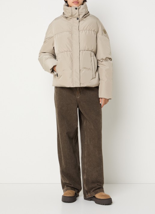 Airforce Maya puffer jack met steekzakken - voorkant 4 creme