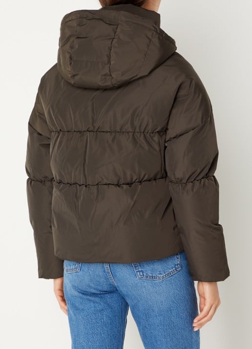 Airforce Maya puffer jack met steekzakken - achterkant 4 donkerbruin