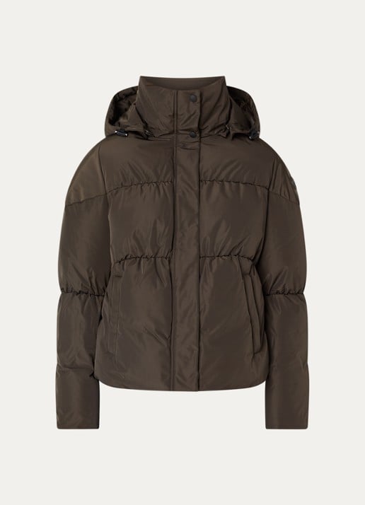 Airforce Maya puffer jack met steekzakken - voorkant 2 donkerbruin