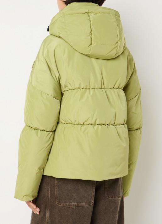 Airforce Maya puffer jack met steekzakken - achterkant 4 felgroen