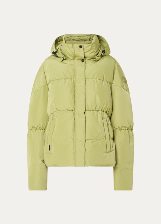 Airforce Maya puffer jack met steekzakken - voorkant felgroen