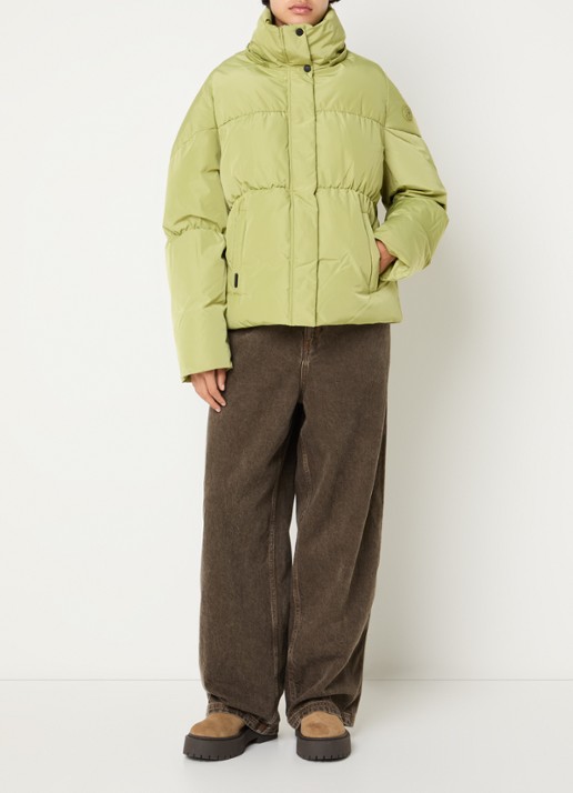 Airforce Maya puffer jack met steekzakken - voorkant 2 felgroen