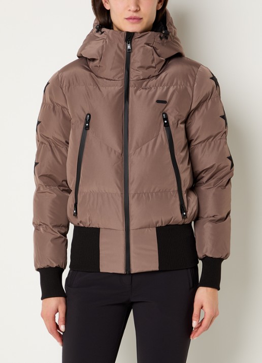 Airforce Nashoba ski-jas met capuchon en waterafstotende coating - detail lichtbruin
